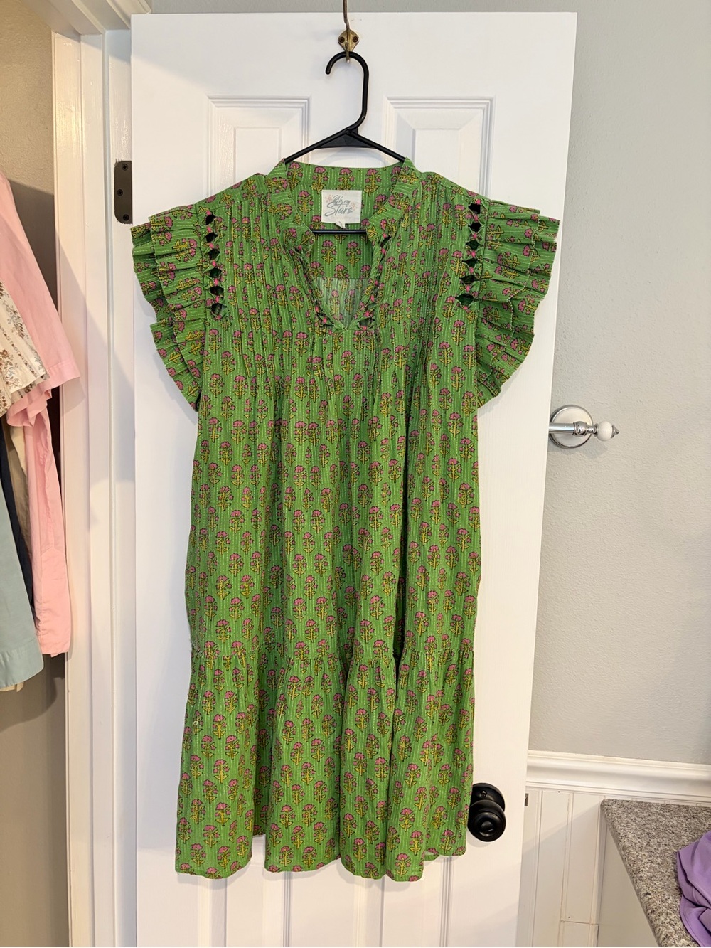 Oh My Stars Apparel Block Print Tiered Dress Medium